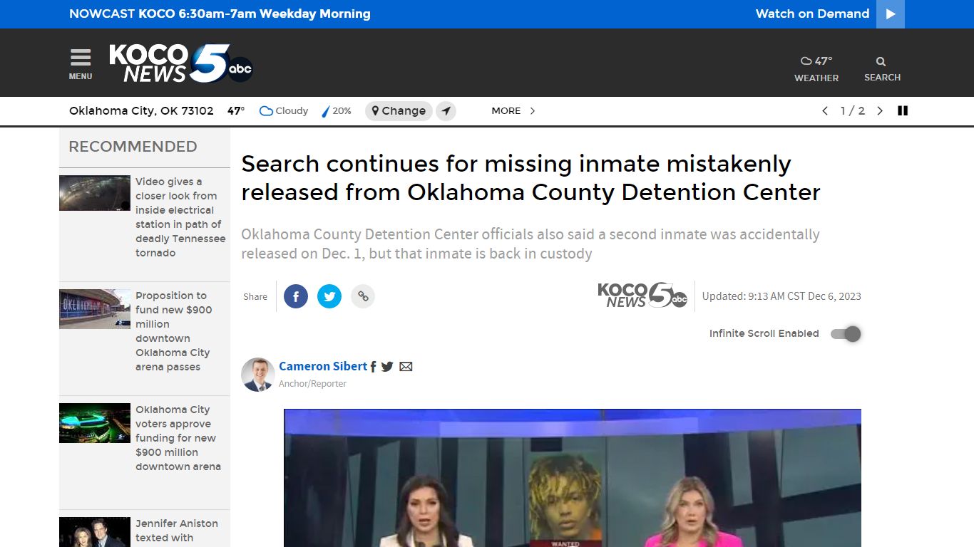Oklahoma County jail mistakenly releases wrong inmate - KOCO 5 News
